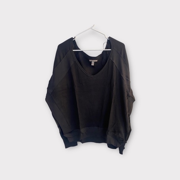 Free People Tops - NWT Free People Santa Clara Thermal Black Long Sleeve T-Shirt Sz M